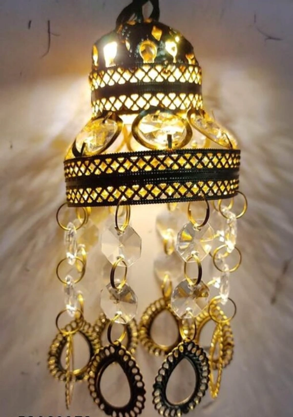 Electric  Opearted Fully Assembled Gold Chandeliers & Pendant Lights -  Free Size, Gold, Pendent Light, Pack of1